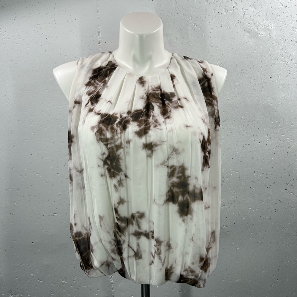 Calvin Klein Women's Tie-Dye Pleated Pullover Top M